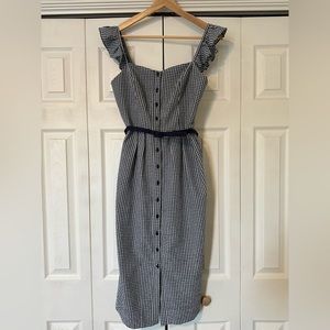 Navy & White Button Front Sundress